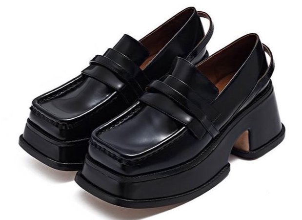 Shushu/Tong: Black Platform Loafers