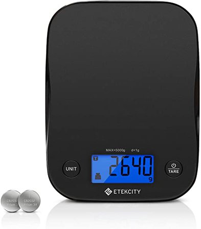 Amazon.com: Etekcity Food Kitchen Scale, Digital Weight Grams and Oz for Cooking, Baking, Meal Prep, and Diet, Medium, Black: Kitchen & Dining