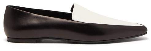 Minimal Leather Loafers - Womens - Black White