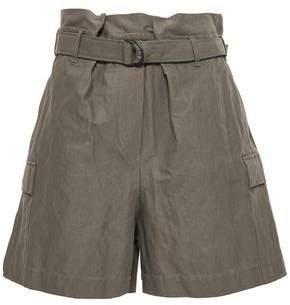 Belted Cotton-blend Shorts