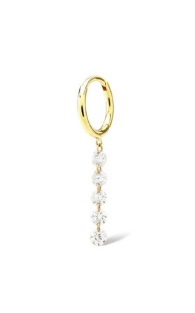 18k Yellow Gold 5 Diamonds Earring By Persée | Moda Operandi