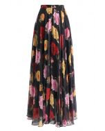 Flower Season Chiffon Maxi Skirt in Yellow - Retro, Indie and Unique Fashion
