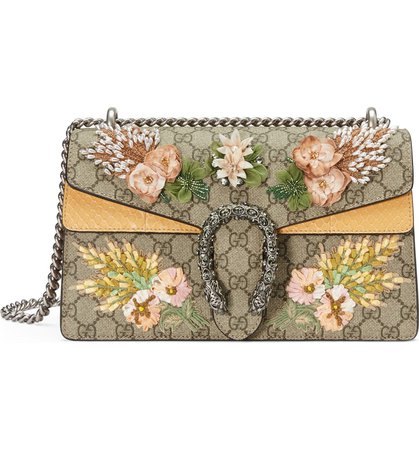 Gucci Small Dionysus Embellished GG Supreme & Genuine Python Shoulder Bag | Nordstrom