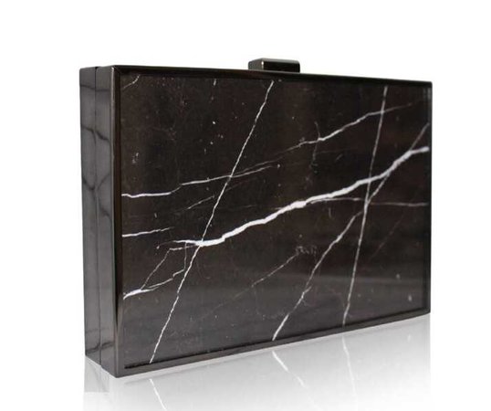 kamilah willacy marble black clutch