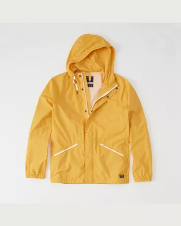 abercrombie&fitch wind breaker yellow jacket