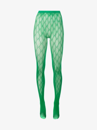 Gucci GG logo green tights