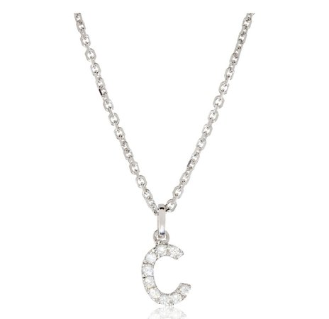 necklace diamond initial c