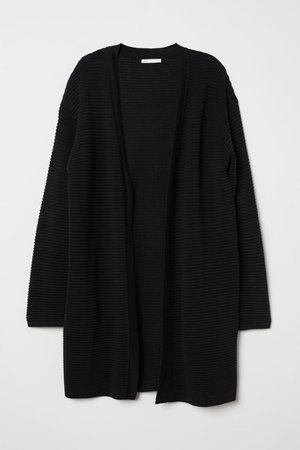 Textured-knit Cardigan - Black - Ladies | H&M US