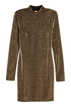 Glittery Dress - Black/Gold-coloured - | H&M US