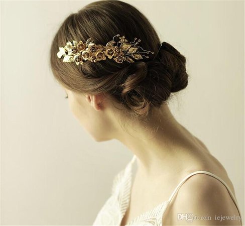 2019 Gold Leaf Headpiece Hair Greek Wreath Wedding Bridal Flower Hair Accessories Comb Clips Jewelry Tiara Crystal Crown Headdress Pins From Iejewelry, $17.58 | DHgate.Com