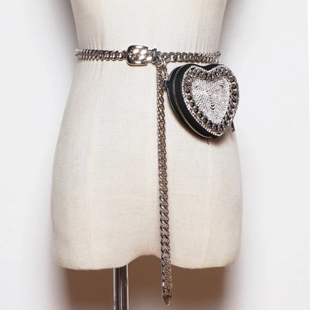 DAEYOTEN 2020 New Heart Shape Chain Ladies Waist Bag Ins Diamond Mini Belt Bag Rhinestone Womens Fanny Pack Coin Purse ZM0925|Waist Packs| - AliExpress