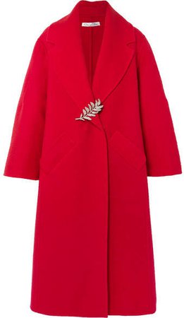 Oversized Wool And Cashmere-blend Coat - Red