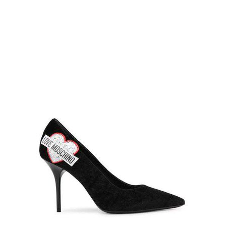 Shoes | Shop Women's Love Moschino Black Leather Pointed Toe Pumps at Fashiontage | JA10039C16IFX_000-266884