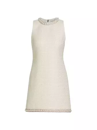 Shop Alice + Olivia Coley Embellished Tweed Minidress | Saks Fifth Avenue