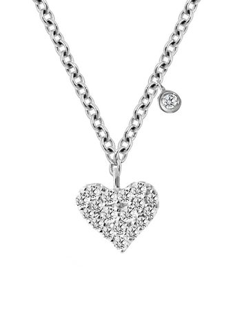 Shop Meira T 14K White Gold Diamond Heart Pendant Necklace | Saks Fifth Avenue