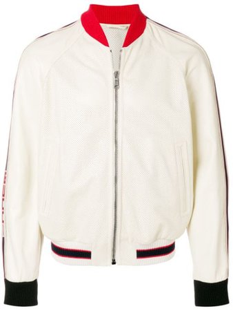 Gucci Perforated Bomber With Gucci Logo - Farfetch