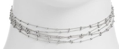 Silver multi chain choker necklace