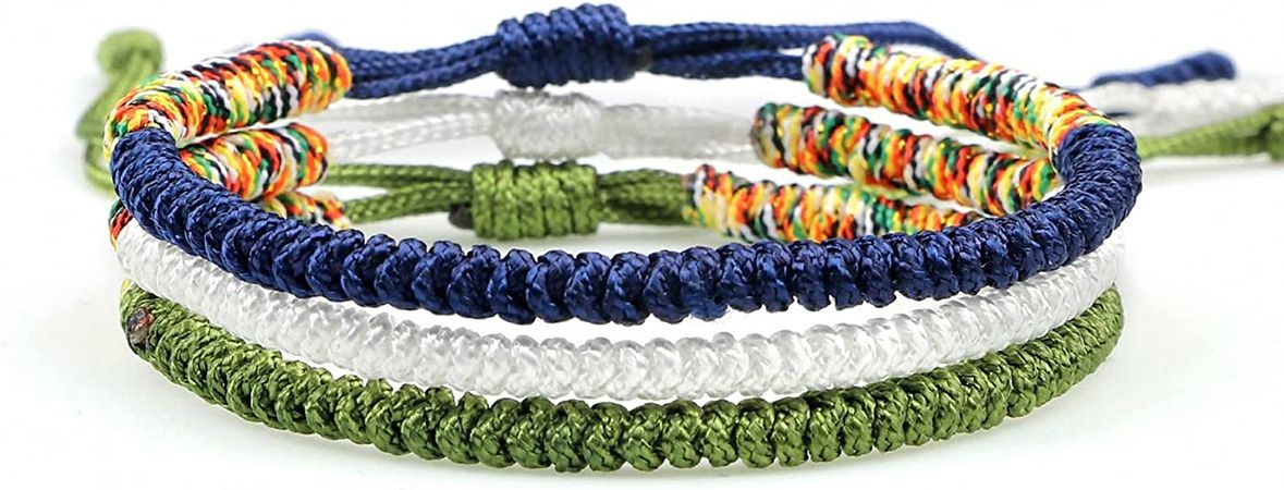 Amazon.com: Genmul 3 pcs/Set Braided Bracelet Women Boho Handmade Nylon Thread Wrist Bangles Adjustable Wrist Pulsera Jewelry Gift for Friend Style 9: Clothing, Shoes & Jewelry