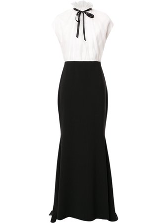 Isabel Sanchis Pleated Collar Gown - Farfetch