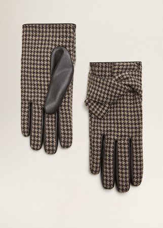 Houndstooth pattern gloves - Women | MANGO USA
