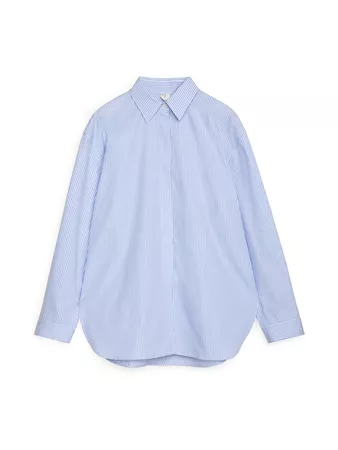 Relaxed Striped Shirt - Blue/White - Shirts & blouses - ARKET NO