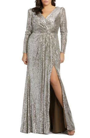 Mac Duggal Sequin Long Sleeve Gown (Plus Size) | Nordstrom