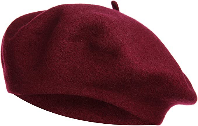 VGLOOKO classic French style wool hat - wine red: Amazon.de: Bekleidung