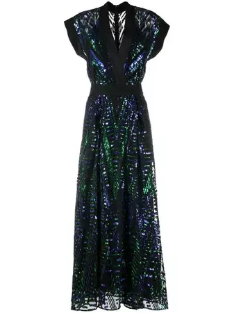 Elie Saab sequin-embellished V-neck Dress - Farfetch