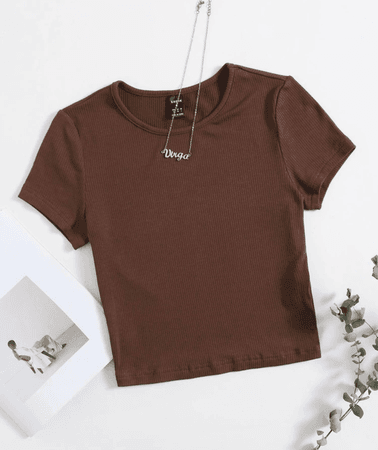 Brown t-shirt top