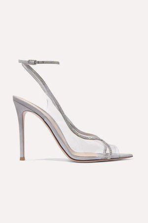 Plexi 105 Crystal-embellished Lame And Pvc Sandals - Silver