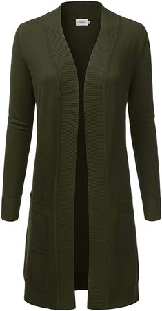 JJ Perfection Womens Light Weight Long Sleeve Open Front Long Cardigan: Amazon.ca: Clothing & Accessories