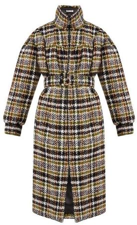 Oversized Wool Blend Tweed Coat - Womens - Brown Multi