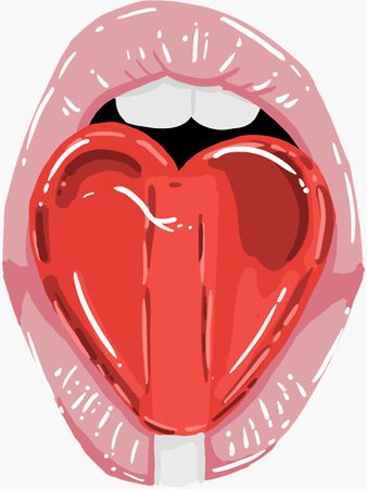 "Lips heart lollipop" Sticker by cinnamondrawing | Redbubble
