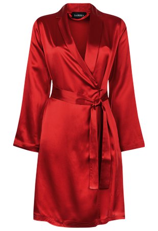 LA PERLA | Carmine silk short robe