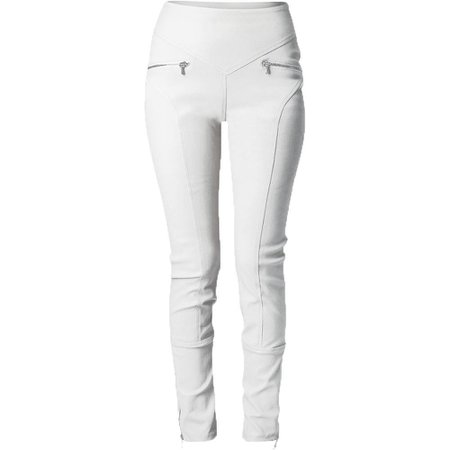 womens white leather jeans - Google Search