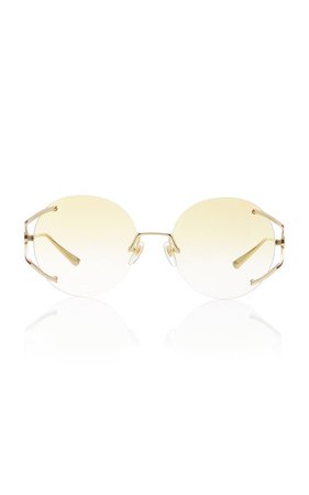 Rimless Round-Frame Metal Sunglasses by Gucci | Moda Operandi