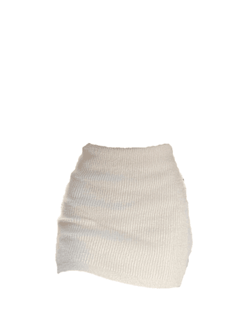 white fuzzy mini skirt