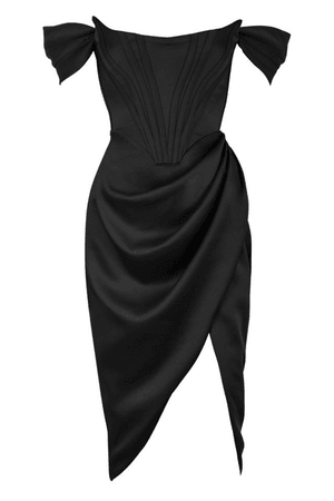 black off-the-shoulder dress