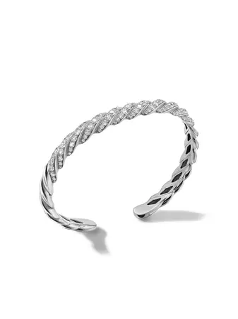 Shop David Yurman Pavéflex Bracelet in 18K White Gold | Saks Fifth Avenue
