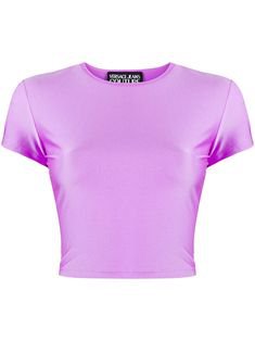 Versace Jeans Couture metallic cropped T-shirt - PURPLE