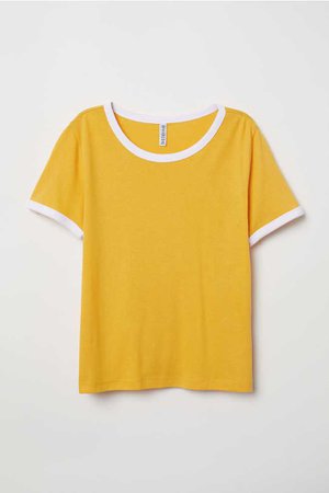 Short T-shirt - Mustard yellow - Ladies | H&M US