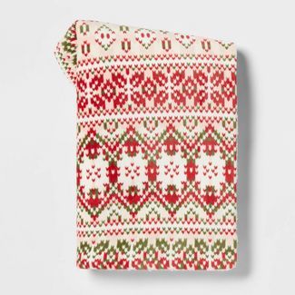 Fair Isle Printed Plush With Faux Shearling Reverse Christmas Throw Blanket - Threshold™ : Target