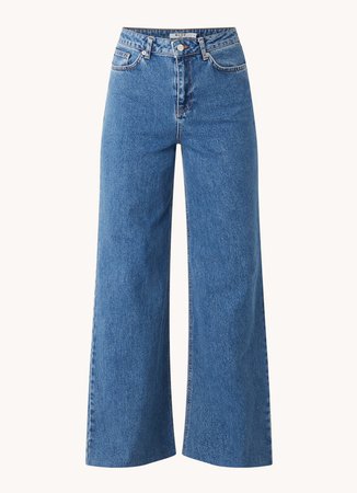 NA-KD High waist wide leg jeans met medium wassing • Indigo • de Bijenkorf