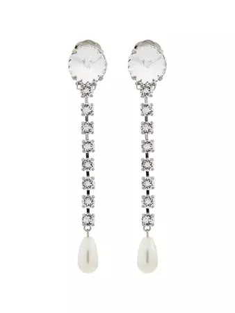 Miu Miu Crystal And Pearl Earrings - Farfetch