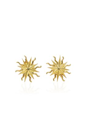 Sunburst 24k Gold-Plated Cufflinks By Laura Cantu Jewelry | Moda Operandi