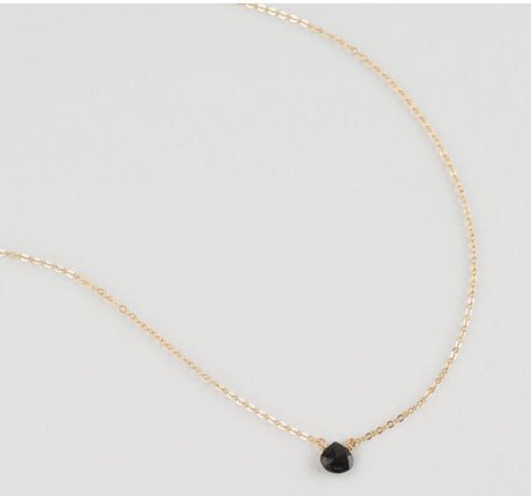 black spinal necklace drop delicate gold
