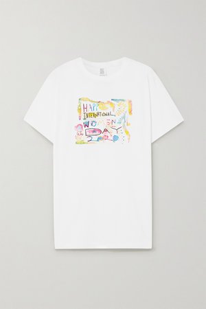White International Women's Day printed cotton-jersey T-shirt | Rosie Assoulin | NET-A-PORTER