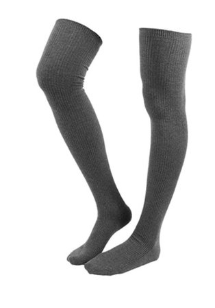 Long grey wool socks