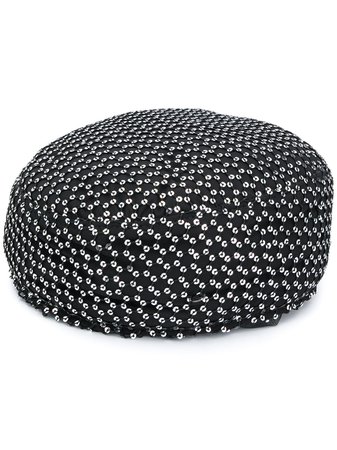 Shop black Maison Michel Sancha sequined pillbox hat with Express Delivery - Farfetch