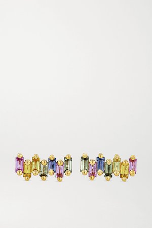Gold 18-karat gold sapphire earrings | Suzanne Kalan | NET-A-PORTER